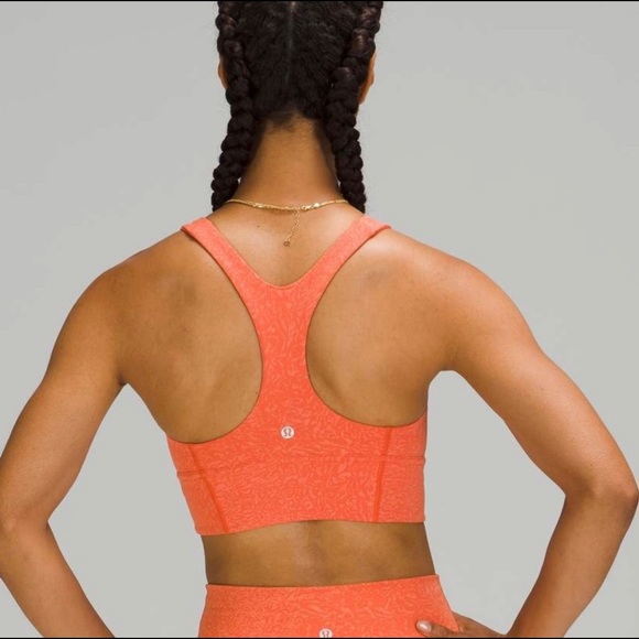Lululemon Wunder Train Long Line Bra crunch warm coral 4 - Picture 2 of 2
